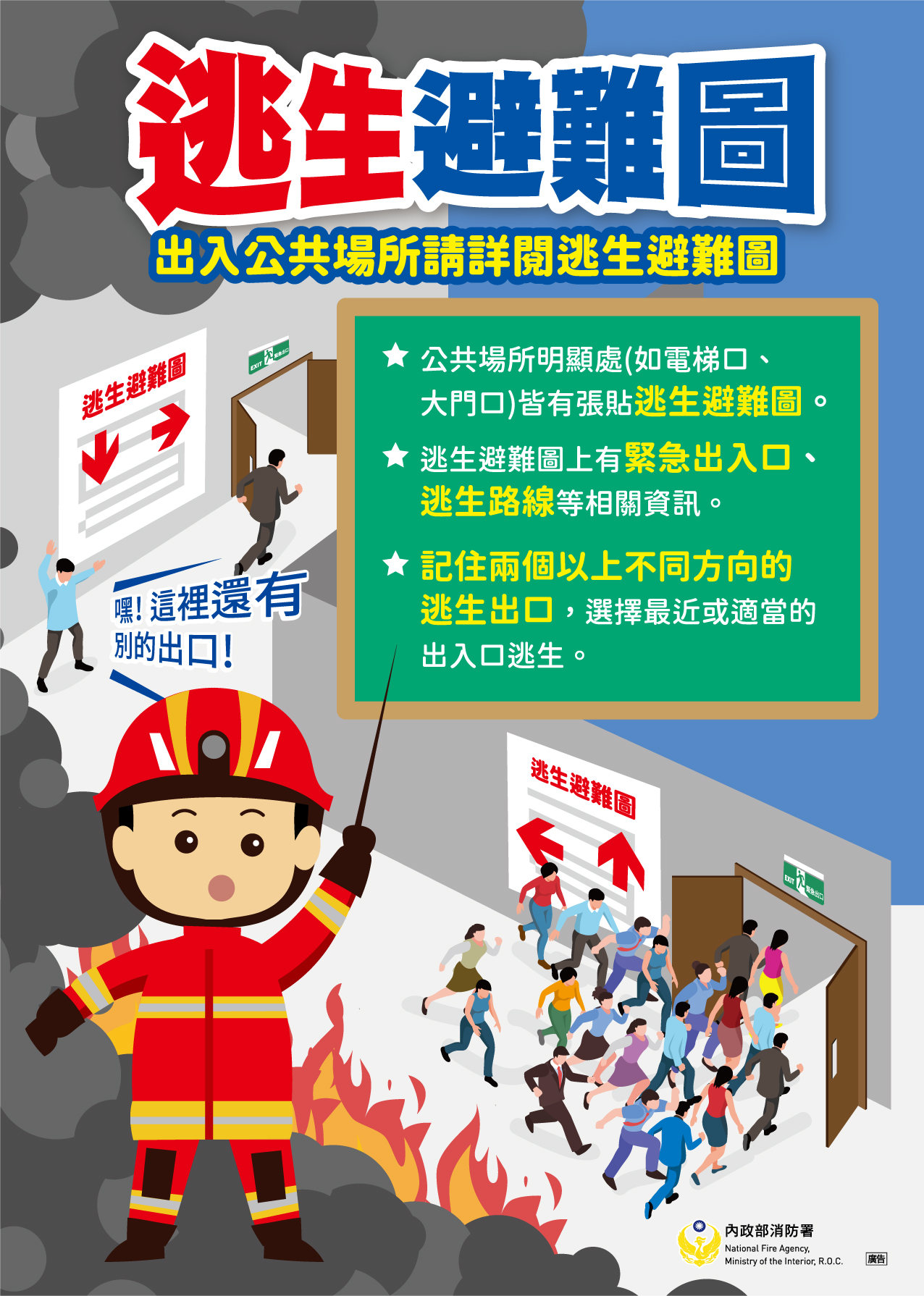 公共場所消防安全宣導圖片3-逃生避難圖(出入公共場所請詳閱逃生避難圖).jpg